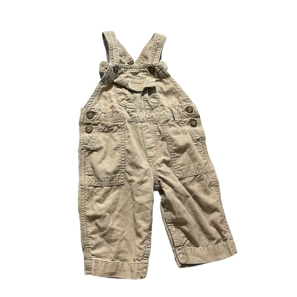 Gymboree boys 3-6 mo khaki corduroy overalls